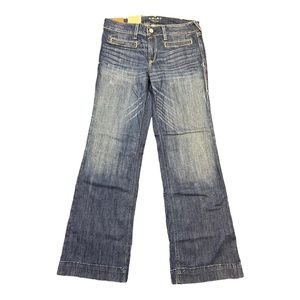 ARIAT Women's Trouser Mid Rise Stretch Lucy Wide Leg Jean denim Size 30 R